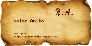 Neisz Anikó névjegykártya